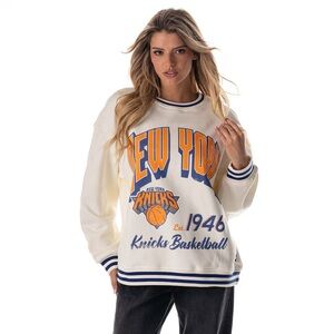 Fanatics Cream and Blue New York Knicks Sweater